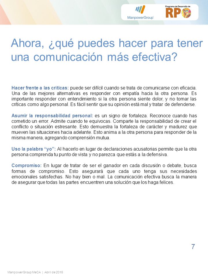 Ahora, ¿qué puedes hacer para tener una comunicación más efectiva