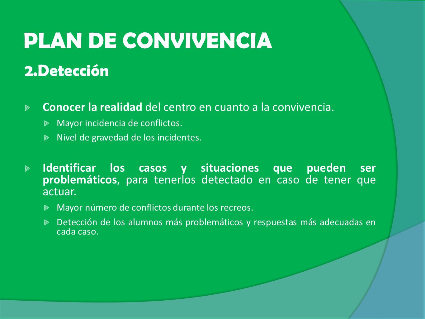 PLAN DE CONVIVENCIA 2.Detección