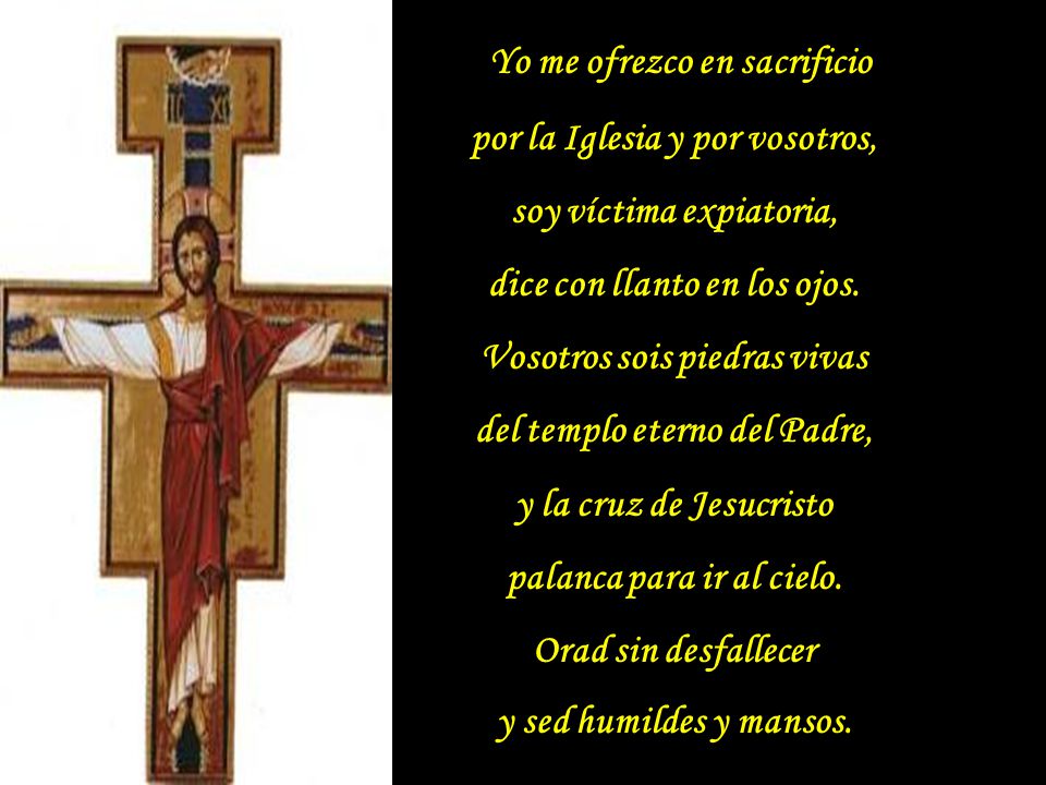 Yo me ofrezco en sacrificio por la Iglesia y por vosotros,