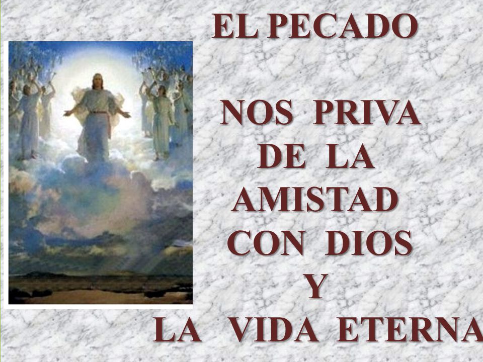 EL PECADO NOS PRIVA DE LA AMISTAD CON DIOS Y LA VIDA ETERNA