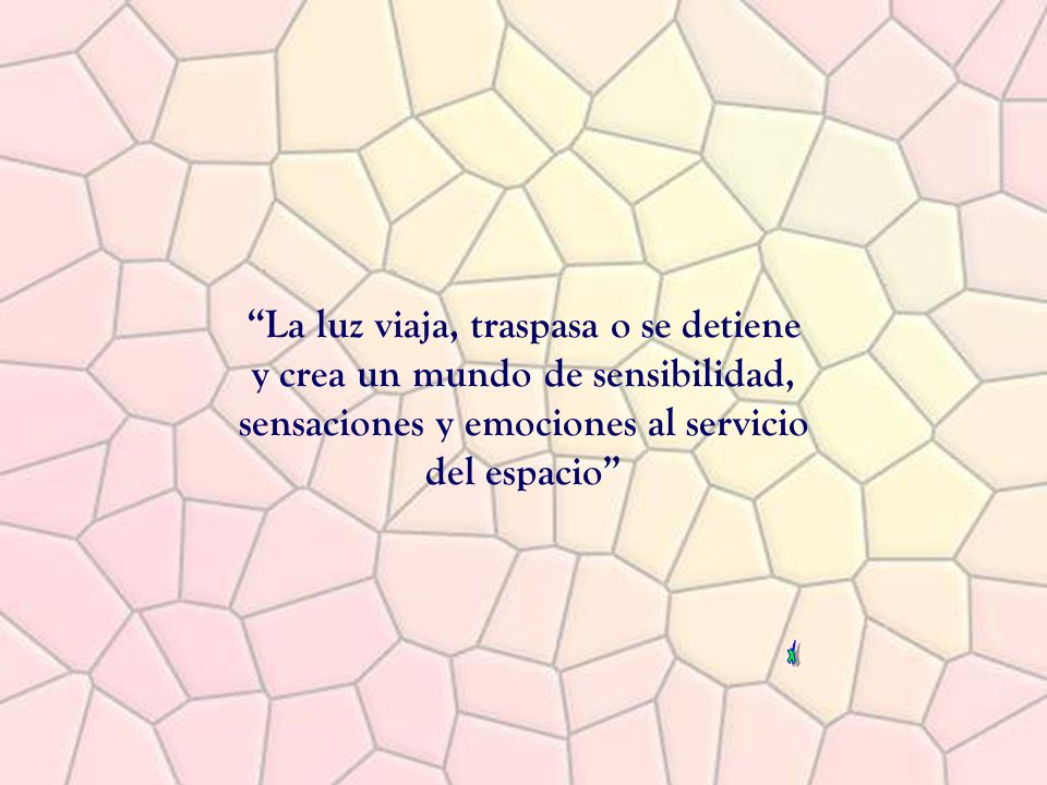 La luz viaja, traspasa o se detiene y crea un mundo de sensibilidad,