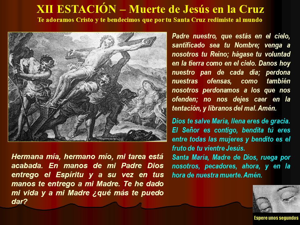 XII ESTACIÓN – Muerte de Jesús en la Cruz