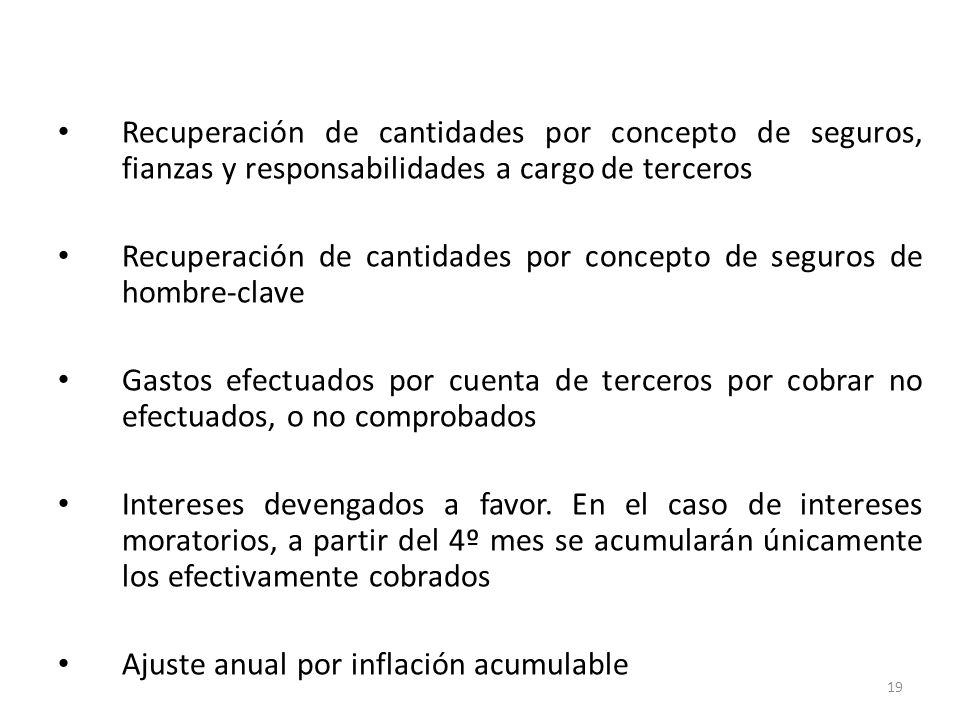Recuperación de cantidades por concepto de seguros, fianzas y responsabilidades a cargo de terceros