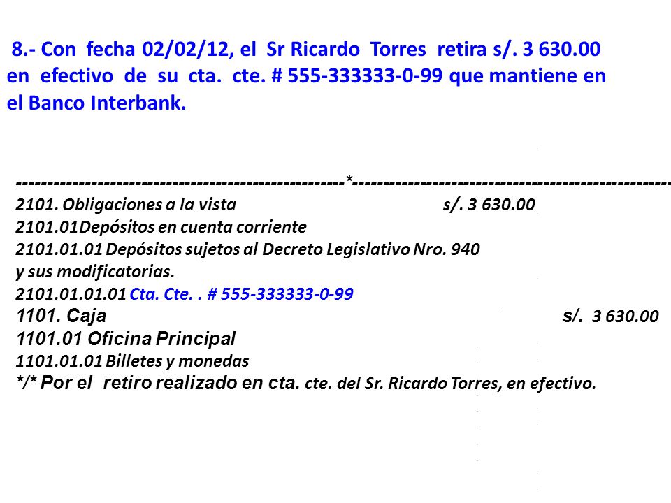 8.- Con fecha 02/02/12, el Sr Ricardo Torres retira s/
