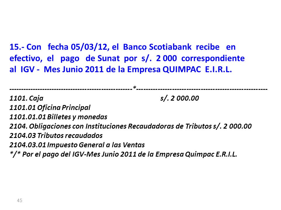 al IGV - Mes Junio 2011 de la Empresa QUIMPAC E.I.R.L.