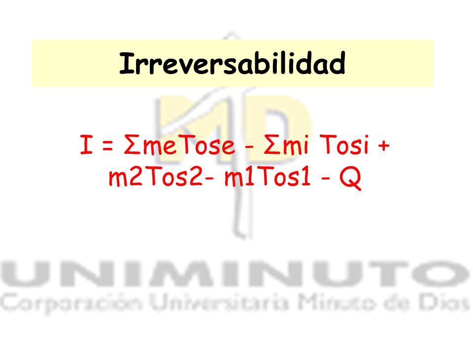 I = ΣmeTose - Σmi Tosi + m2Tos2- m1Tos1 - Q