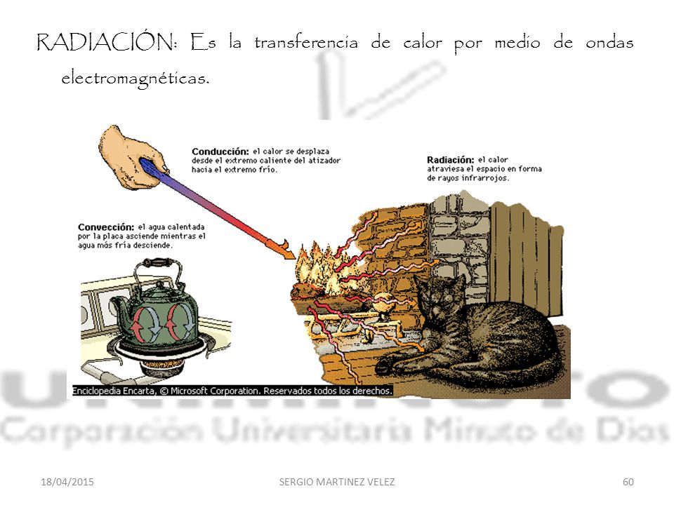 RADIACIÓN: Es la transferencia de calor por medio de ondas electromagnéticas.