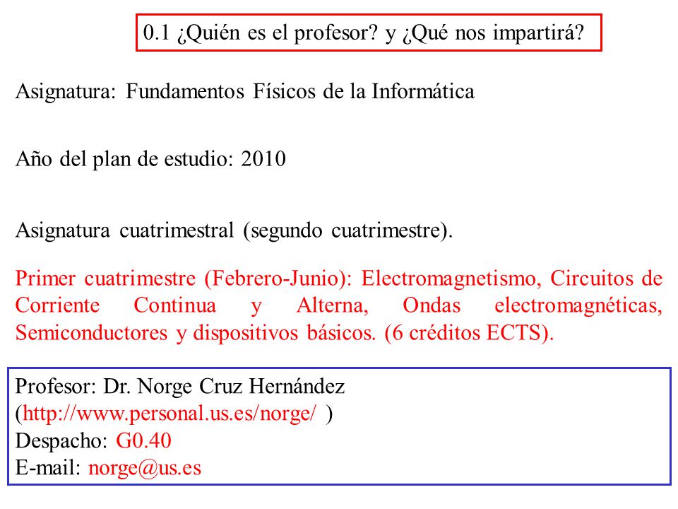 0.1 ¿Quién es el profesor y ¿Qué nos impartirá