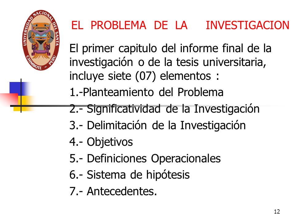 EL PROBLEMA DE LA INVESTIGACION