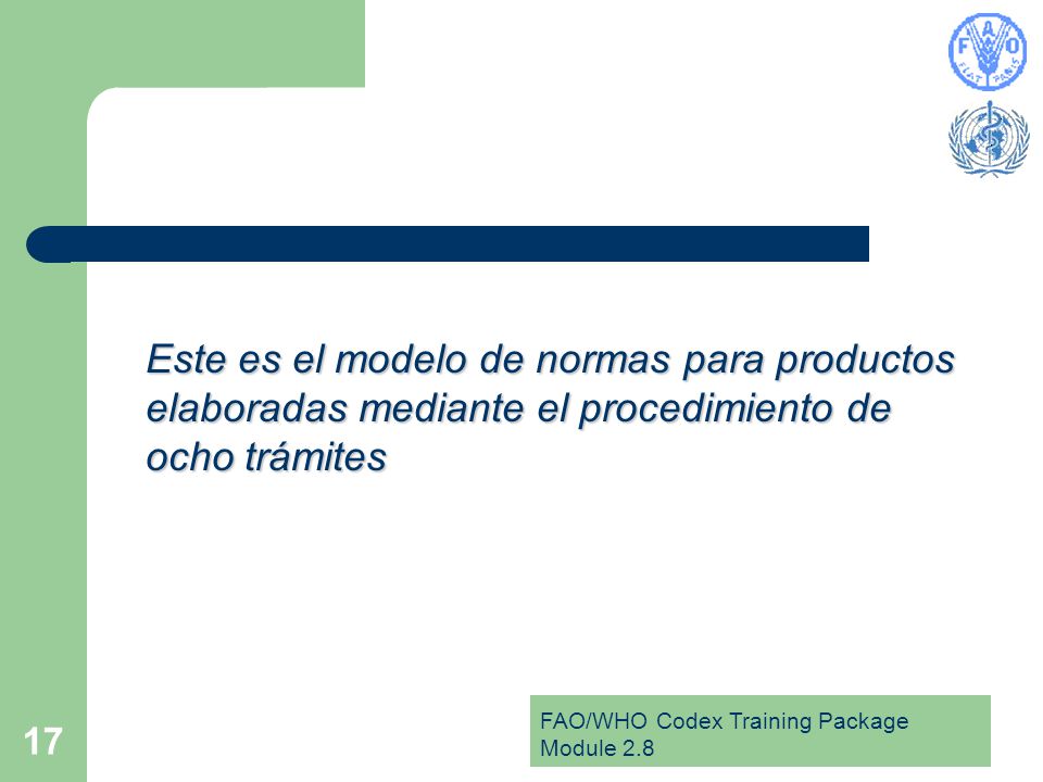 Este es el modelo de normas para productos elaboradas mediante el procedimiento de ocho trámites