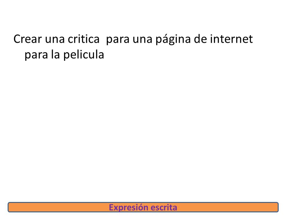 Crear una critica para una página de internet para la pelicula