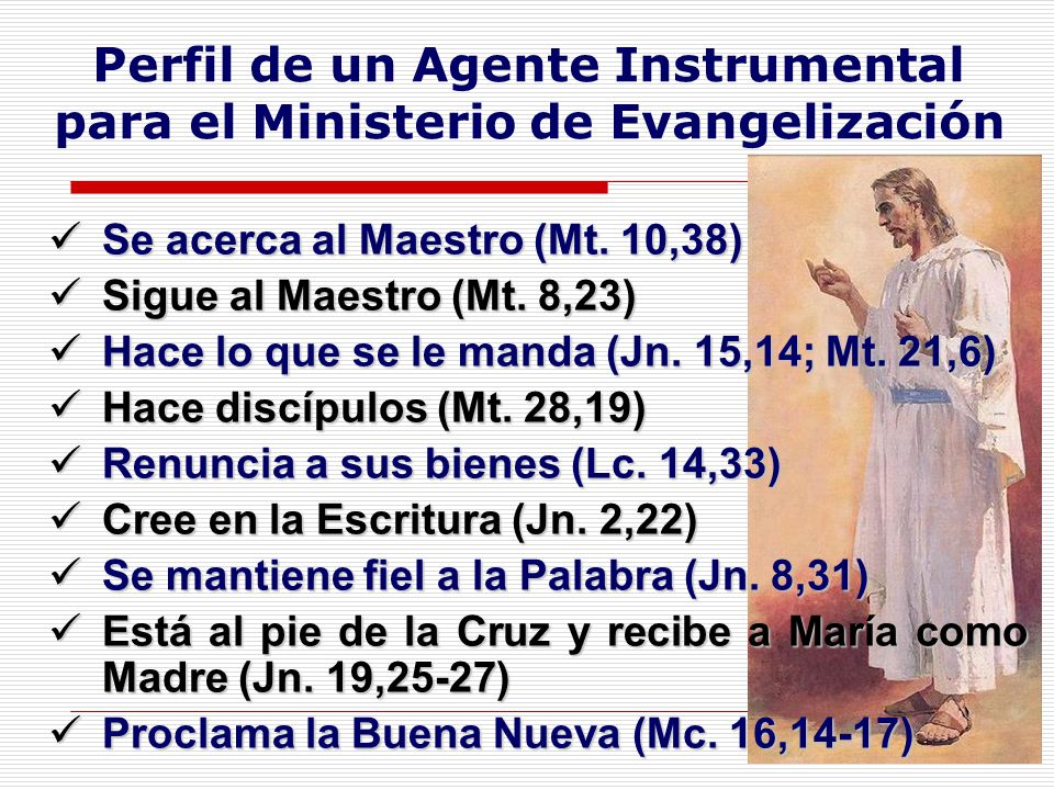Perfil de un Agente Instrumental para el Ministerio de Evangelización