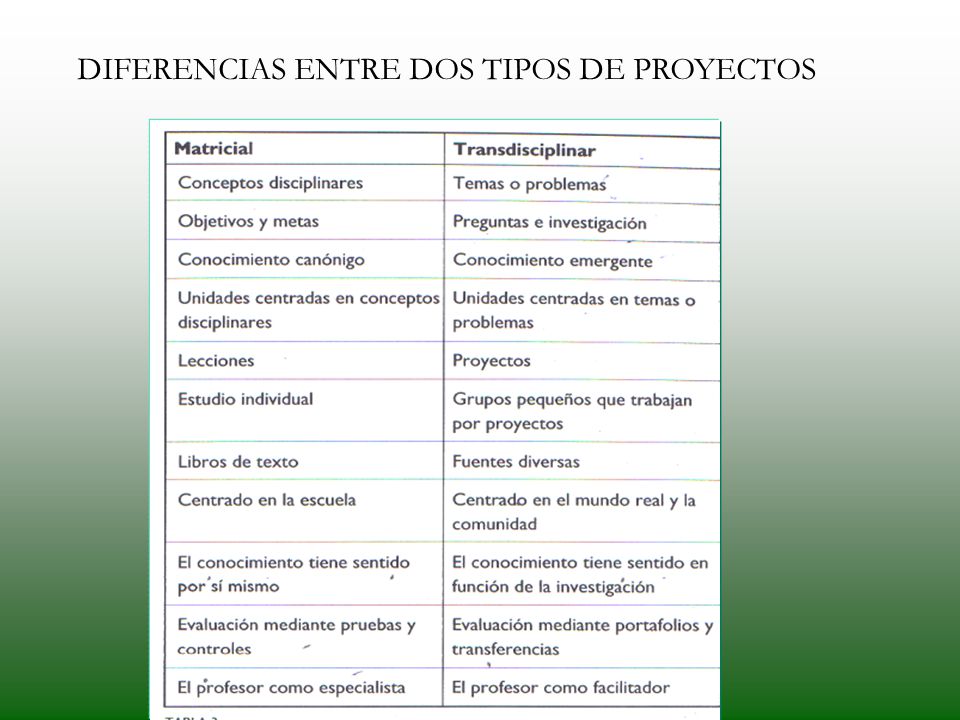 DIFERENCIAS ENTRE DOS TIPOS DE PROYECTOS