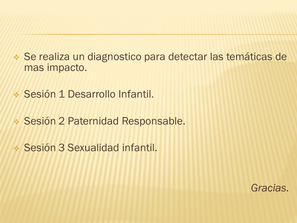 Se realiza un diagnostico para detectar las temáticas de mas impacto.