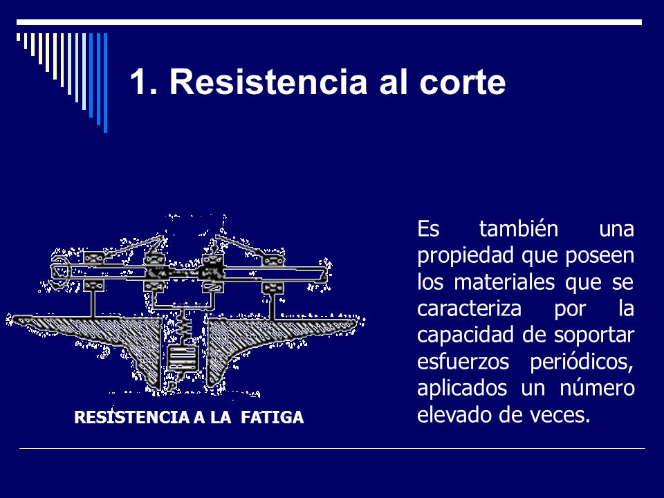 1. Resistencia al corte RESISTENCIA A LA FATIGA.
