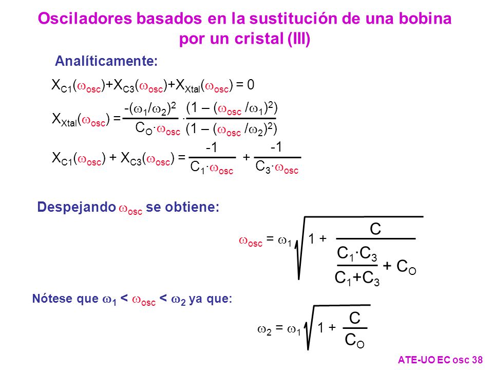 Osciladores basados en la sustitución de una bobina por un cristal (III)