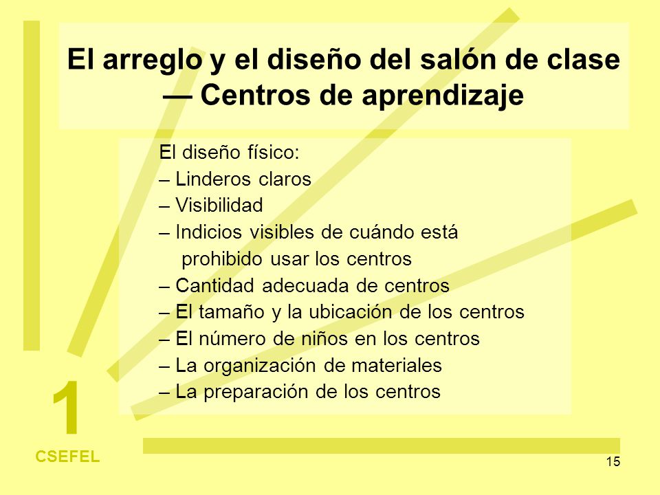 El arreglo y el diseño del salón de clase — Centros de aprendizaje