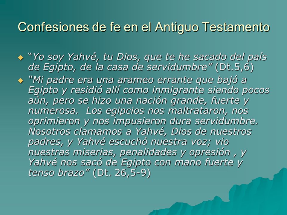 Confesiones de fe en el Antiguo Testamento