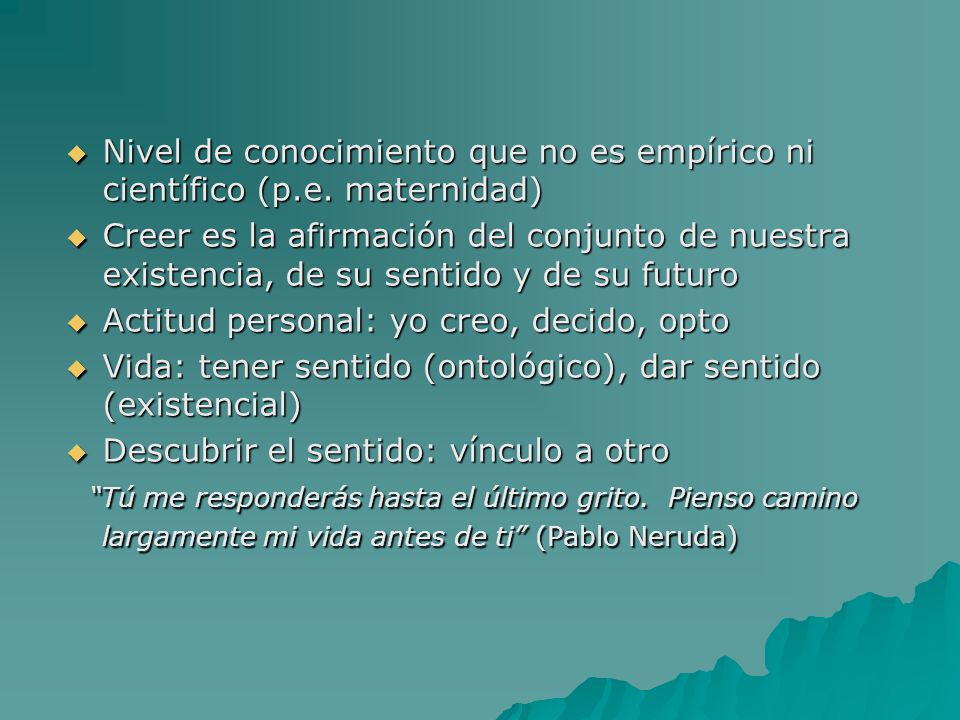 Nivel de conocimiento que no es empírico ni científico (p. e