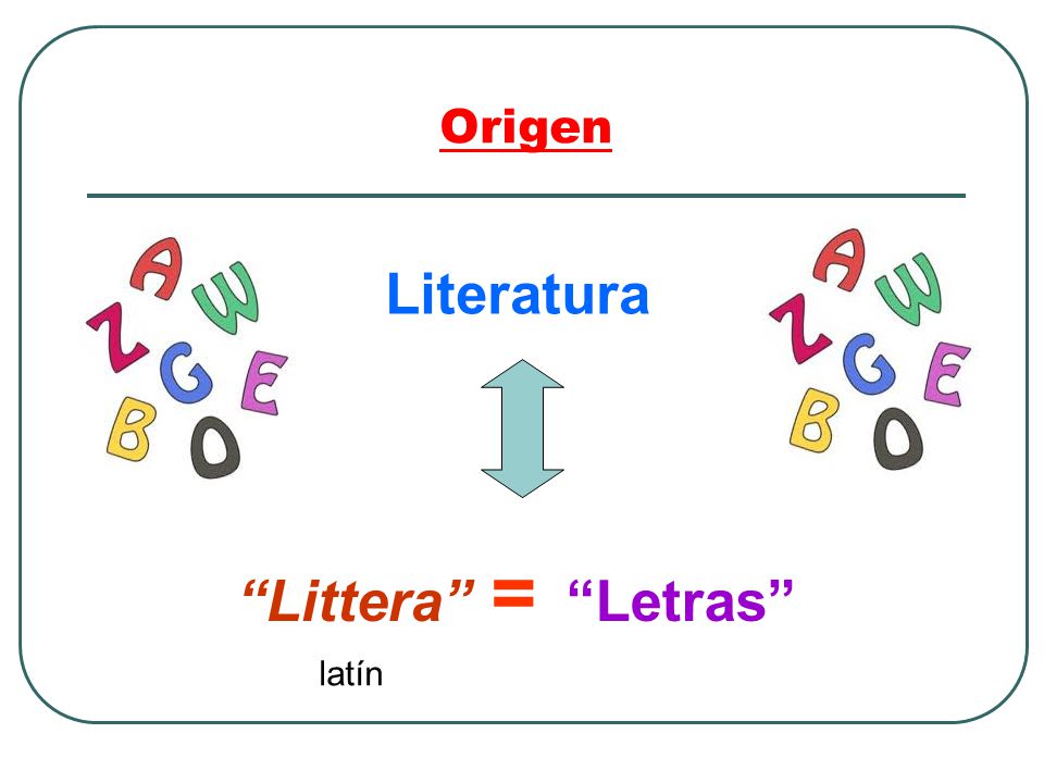 Origen Literatura Littera = Letras latín