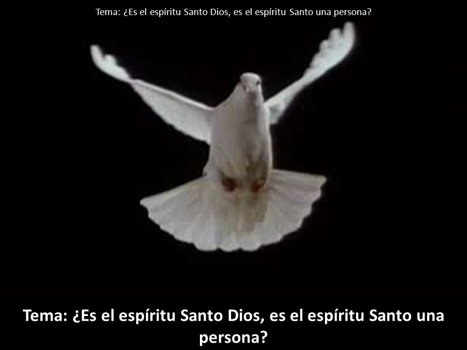 Tema: ¿Es el espíritu Santo Dios, es el espíritu Santo una persona