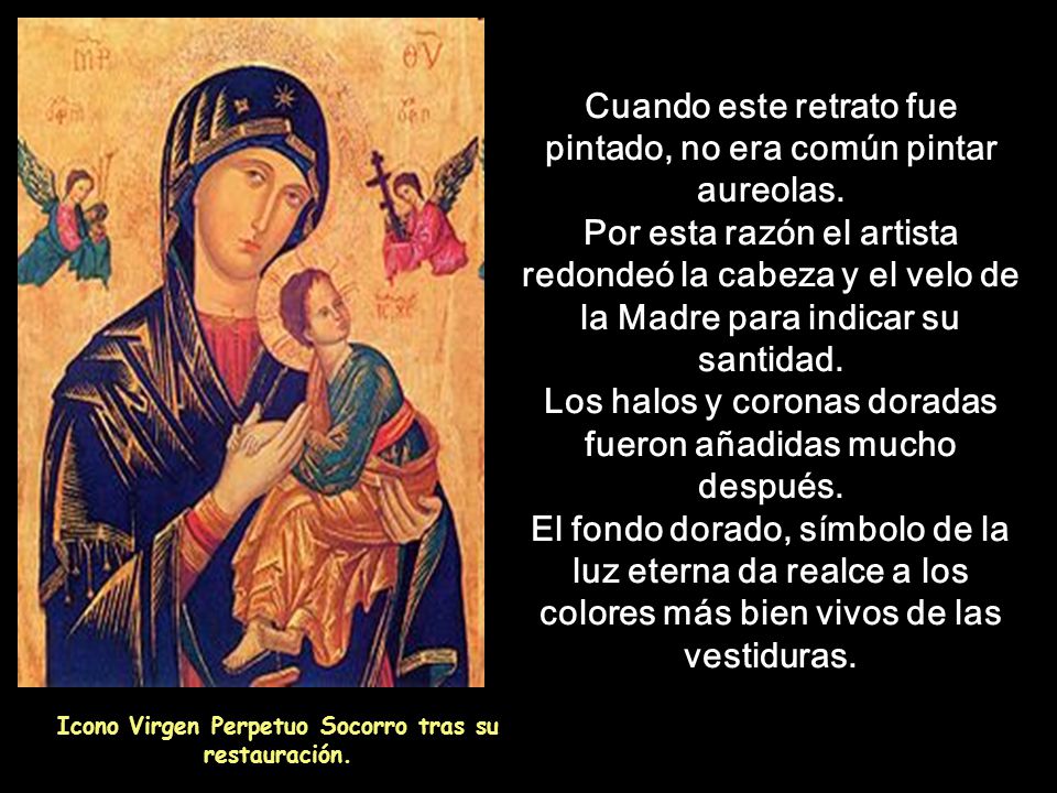 Icono Virgen Perpetuo Socorro tras su restauración.