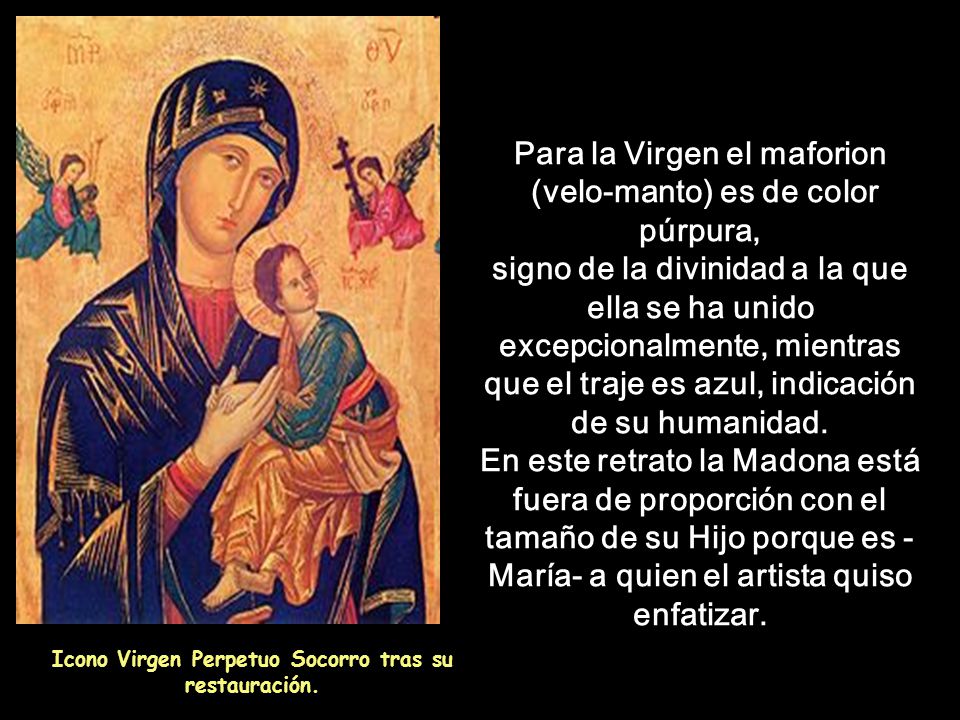 Icono Virgen Perpetuo Socorro tras su restauración.