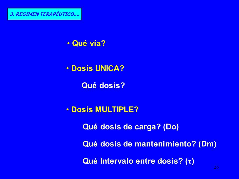 Qué dosis de mantenimiento (Dm) Qué Intervalo entre dosis ()