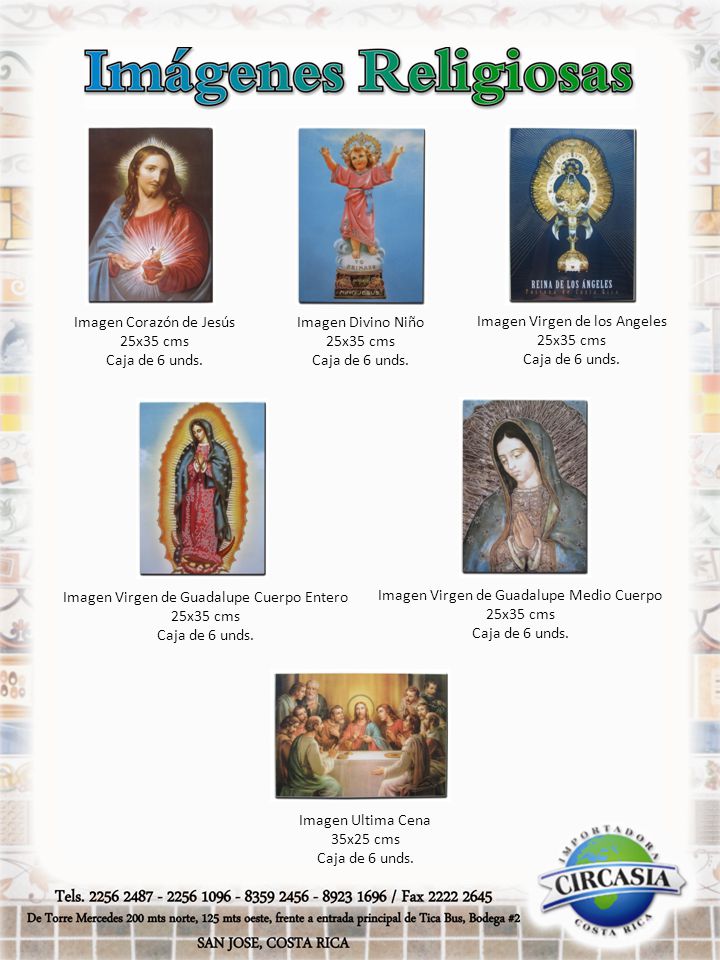 Imagen Corazón de Jesús 25x35 cms Caja de 6 unds. Imagen Divino Niño