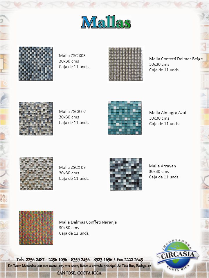 Malla ZSC X03 30x30 cms. Caja de 11 unds. Malla Confetti Delmas Beige. 30x30 cms. Caja de 11 unds.