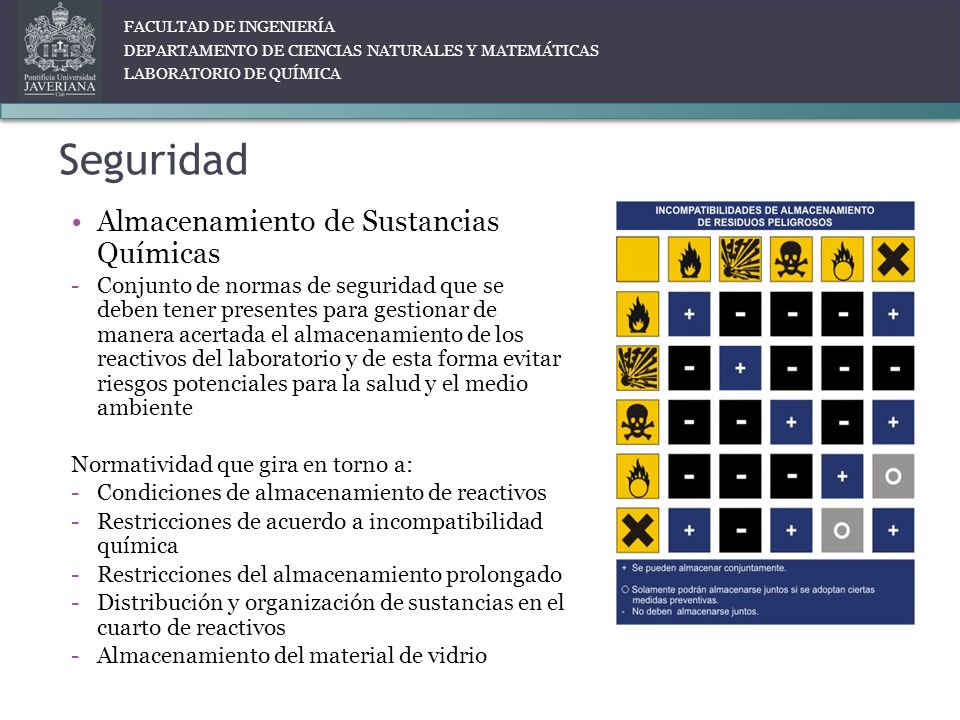 Seguridad Almacenamiento de Sustancias Químicas