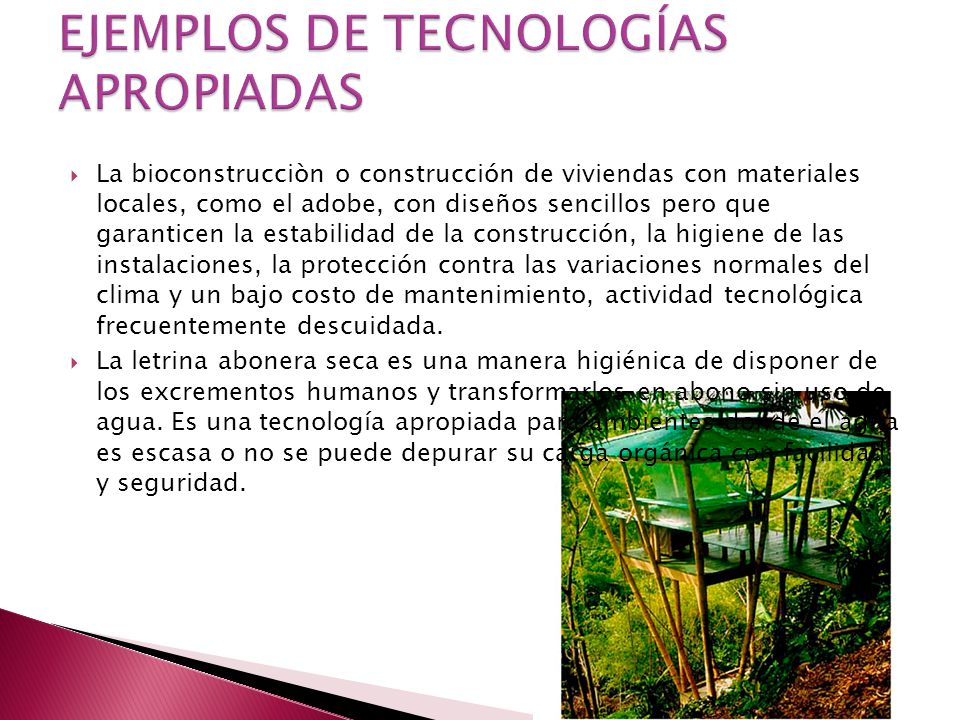 EJEMPLOS DE TECNOLOGÍAS APROPIADAS