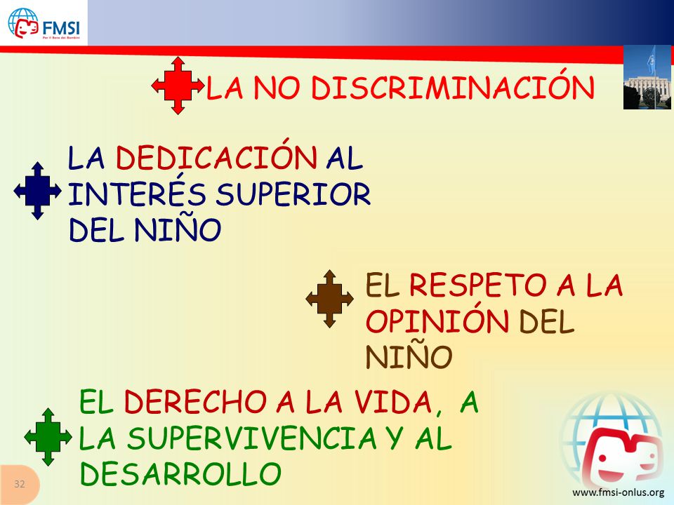 LA NO DISCRIMINACIÓN LA DEDICACIÓN AL INTERÉS SUPERIOR DEL NIÑO. EL RESPETO A LA OPINIÓN DEL NIÑO.