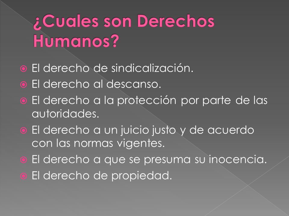 ¿Cuales son Derechos Humanos