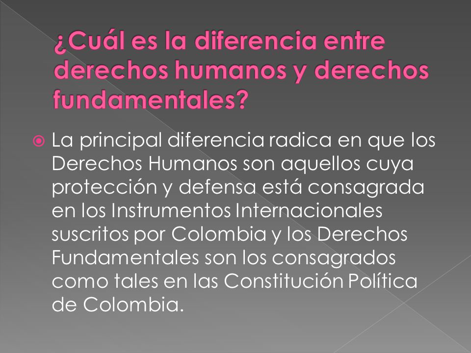 ¿Cuál es la diferencia entre derechos humanos y derechos fundamentales