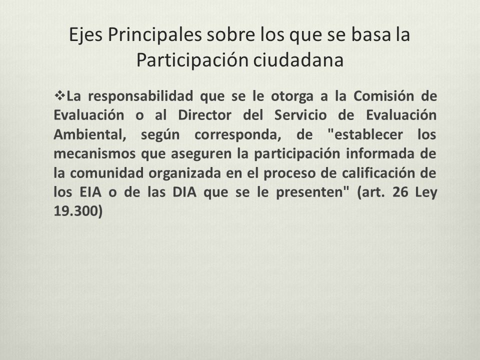 Ejes Principales sobre los que se basa la Participación ciudadana