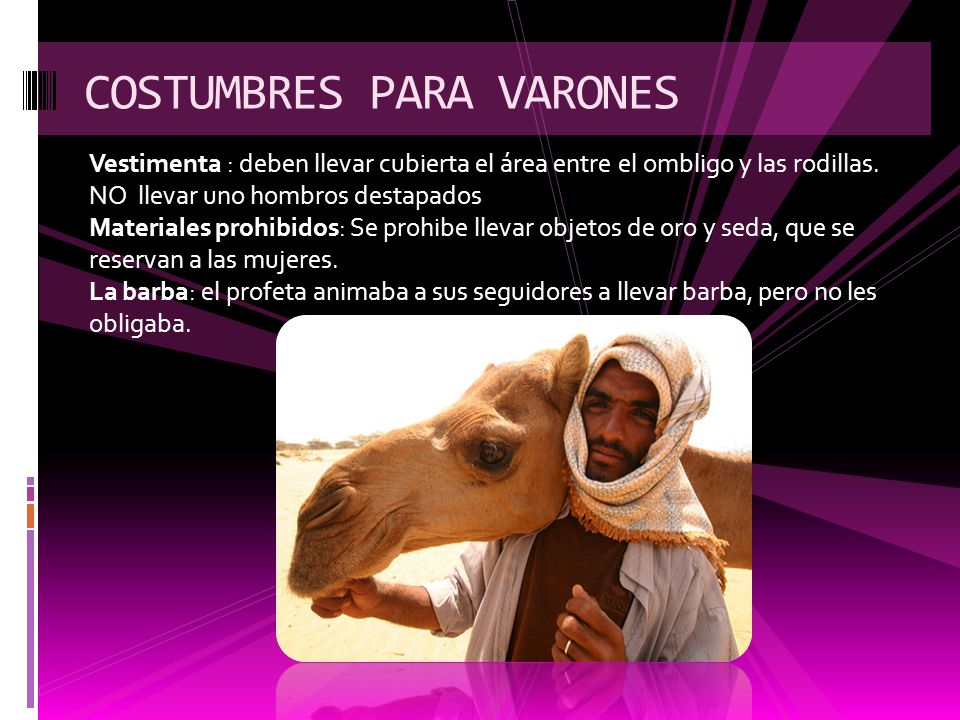 COSTUMBRES PARA VARONES