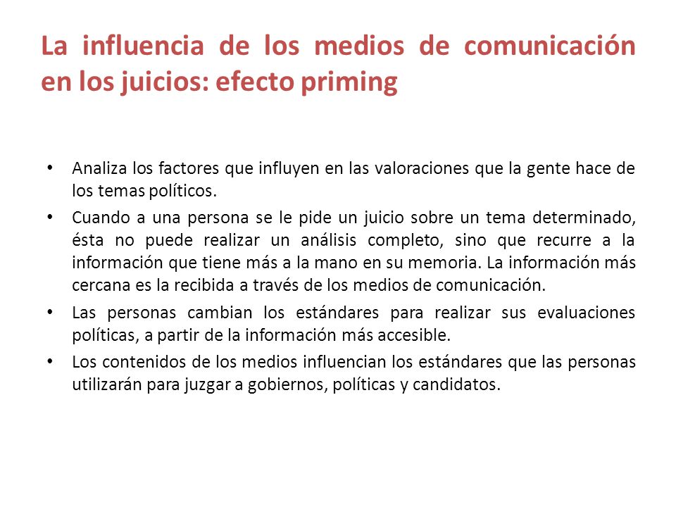 La influencia de los medios de comunicación en los juicios: efecto priming