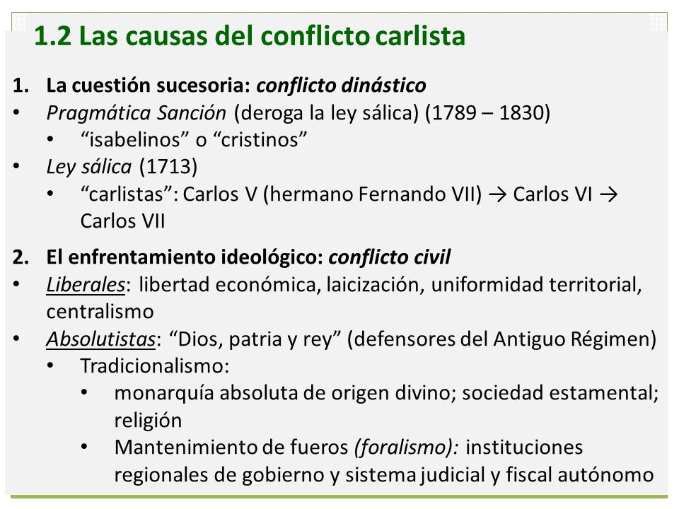 1.2 Las causas del conflicto carlista