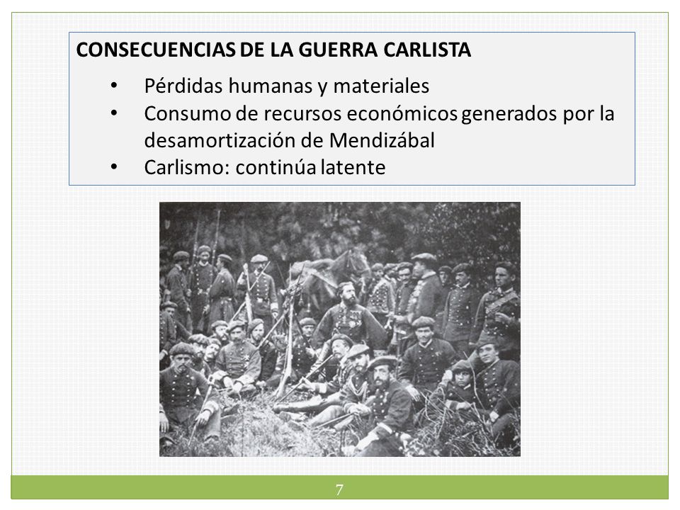 CONSECUENCIAS DE LA GUERRA CARLISTA