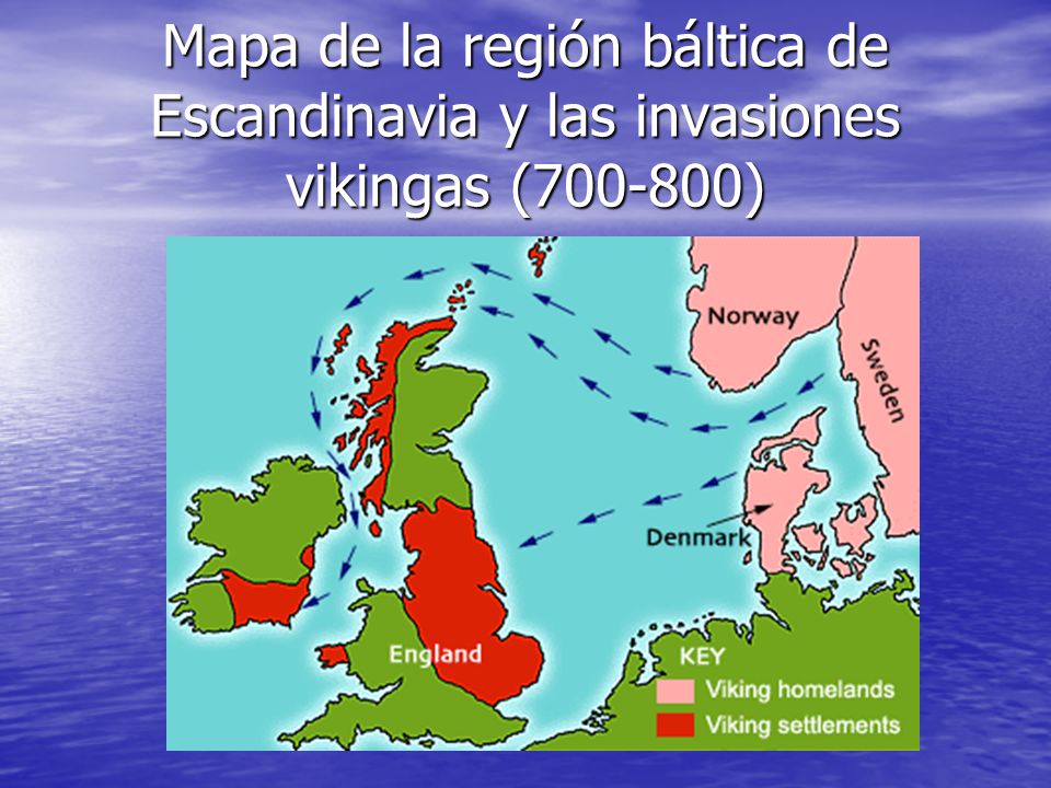 Mapa de la región báltica de Escandinavia y las invasiones vikingas ( )