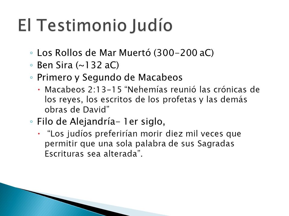 El Testimonio Judío Los Rollos de Mar Muertó ( aC)
