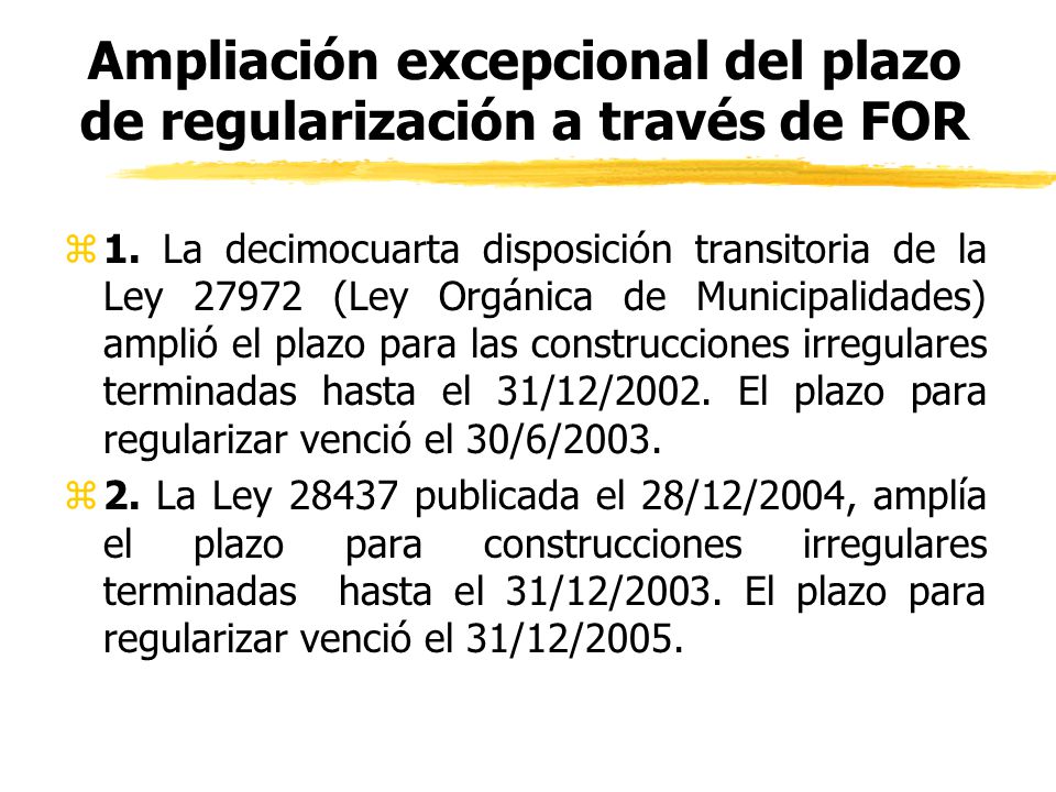Ampliación excepcional del plazo de regularización a través de FOR