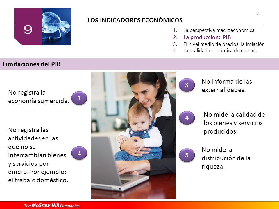 No informa de las externalidades. 3 No registra la economía sumergida.