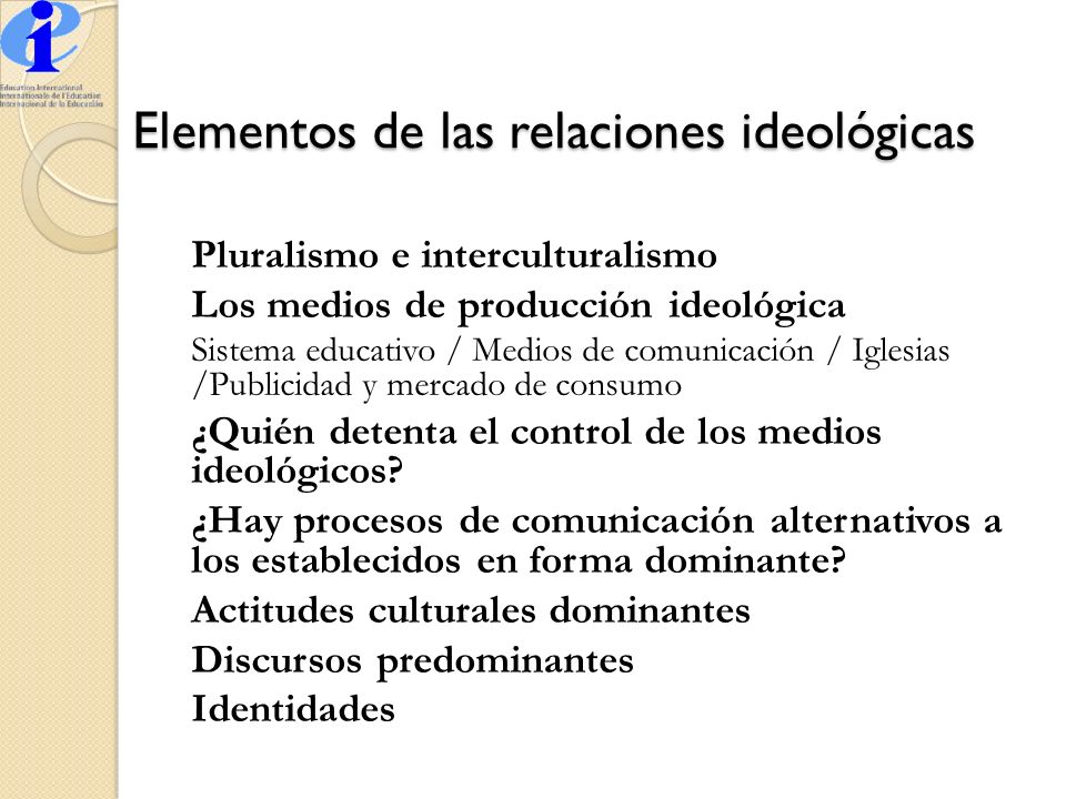 Elementos de las relaciones ideológicas