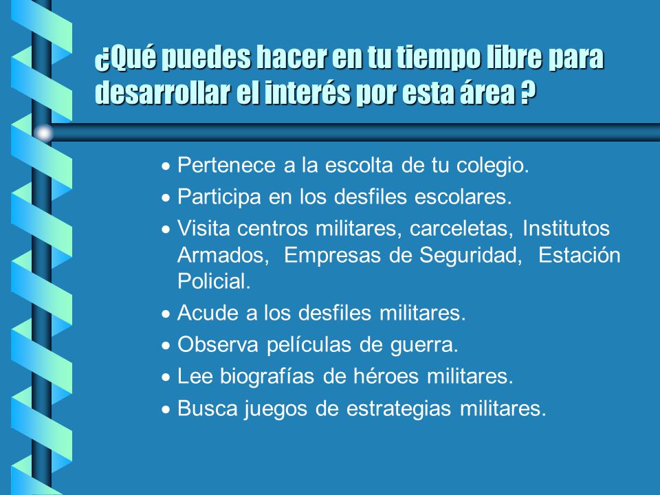 ¿Qué puedes hacer en tu tiempo libre para desarrollar el interés por esta área