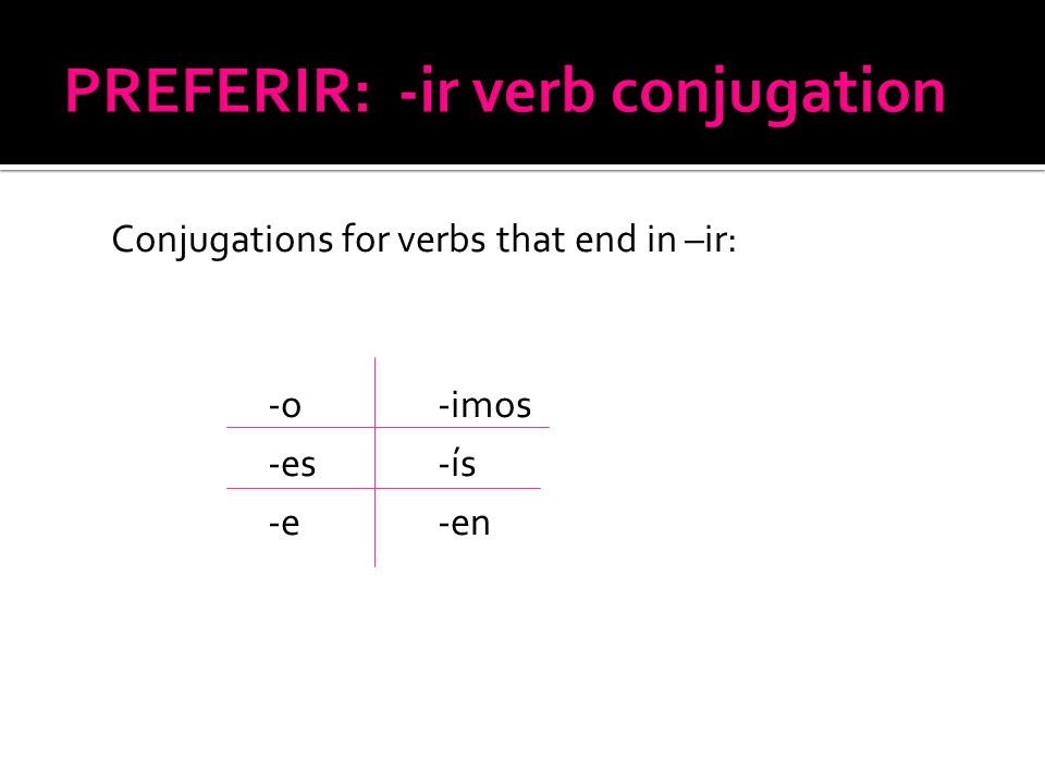 PREFERIR: -ir verb conjugation