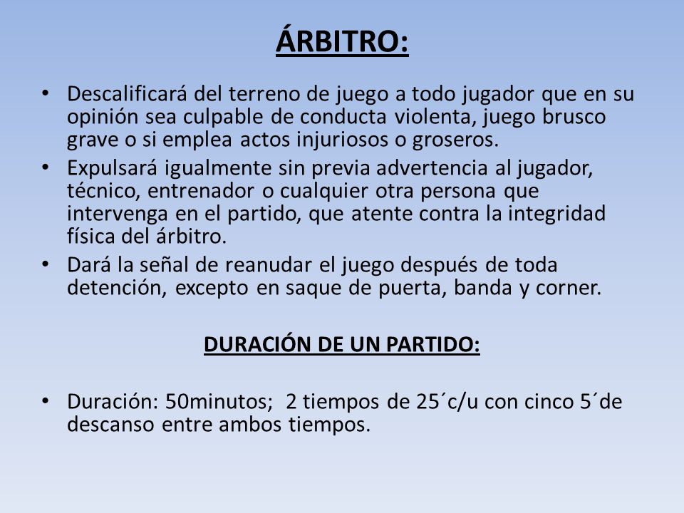 DURACIÓN DE UN PARTIDO: