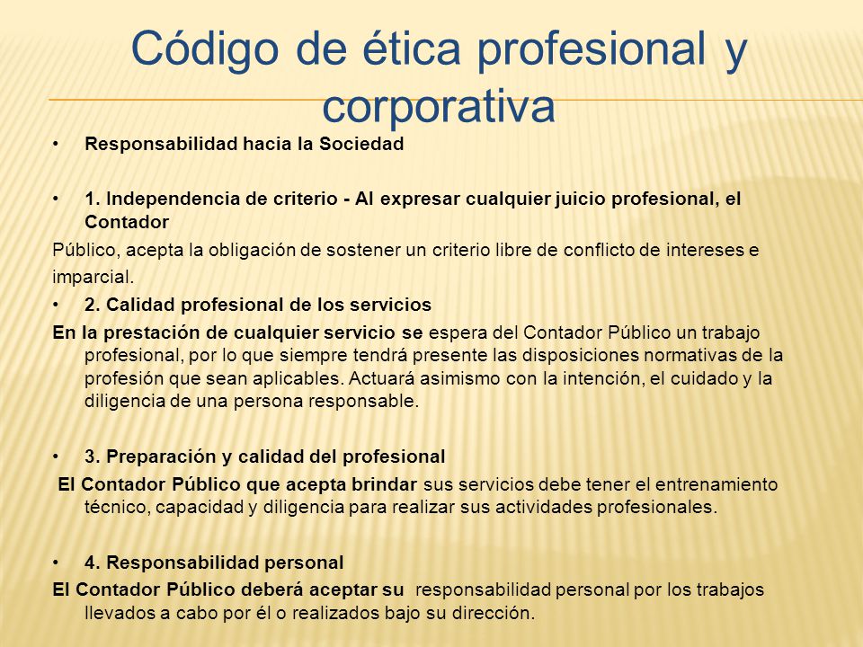 Código de ética profesional y corporativa
