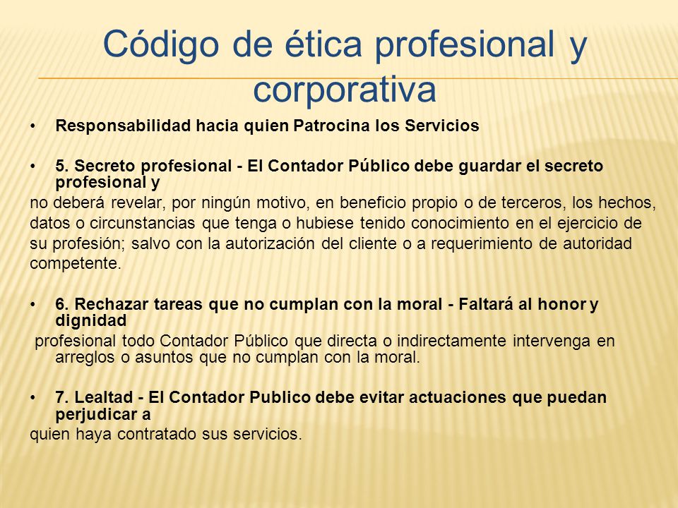 Código de ética profesional y corporativa